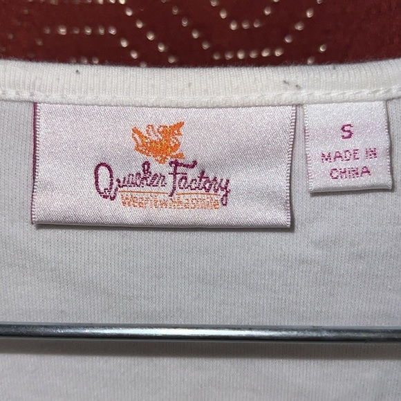 Quacker Factory Sequin Off-White Blouse S - Picture 4 of 6